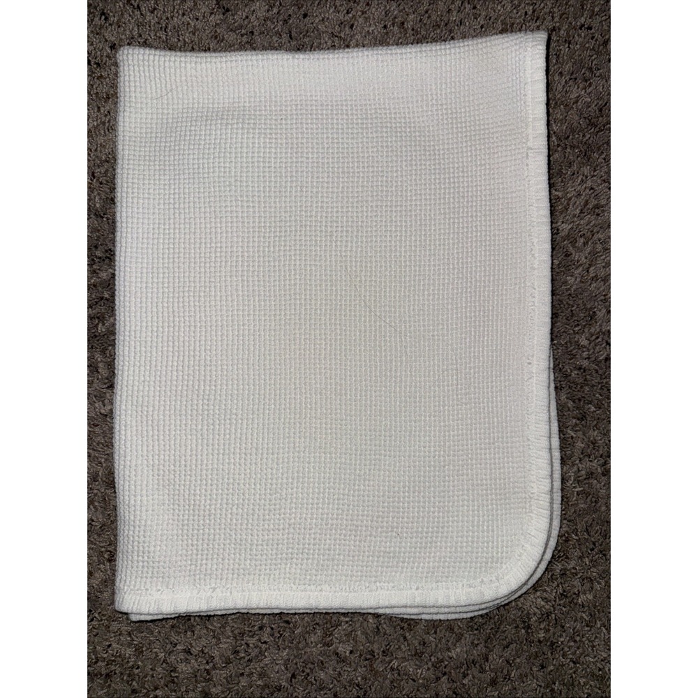 Vtg Baby Morgan Blanket Waffle Weave‎ Knit Thermal White authentic tag